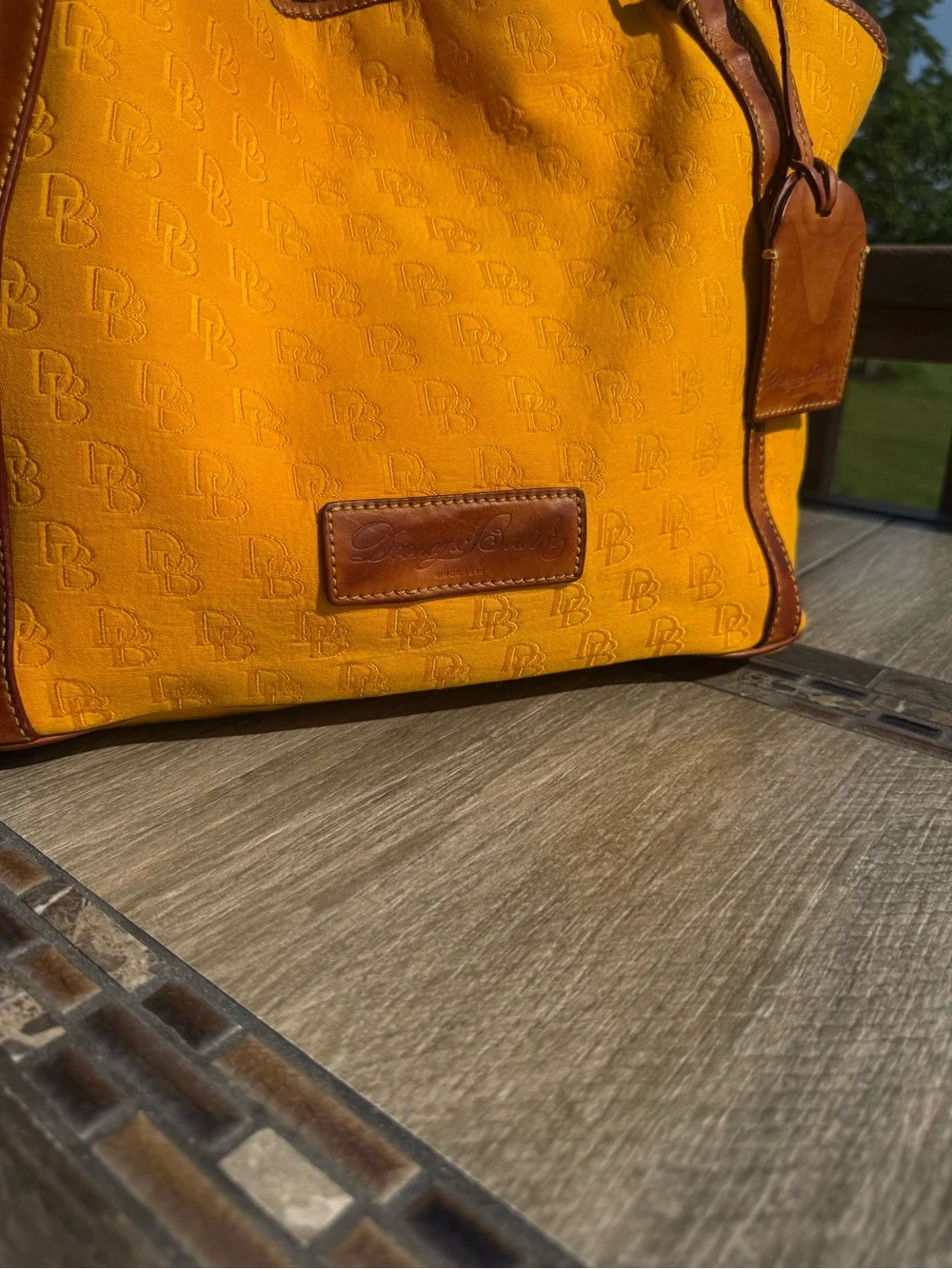 GUC Dooney & Bourke Sunflower Yellow Large Travel Shoulder Bag